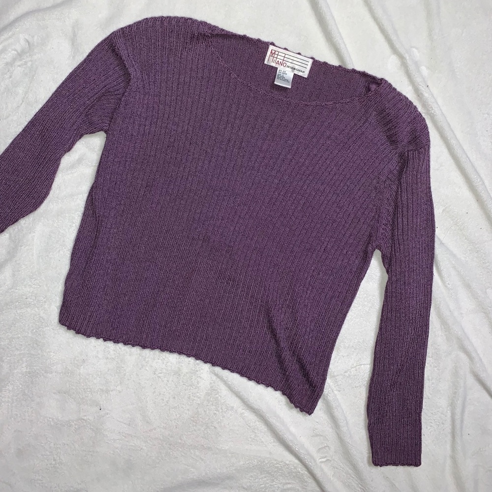 Purple Vintage Sweater with Shoulder Pads